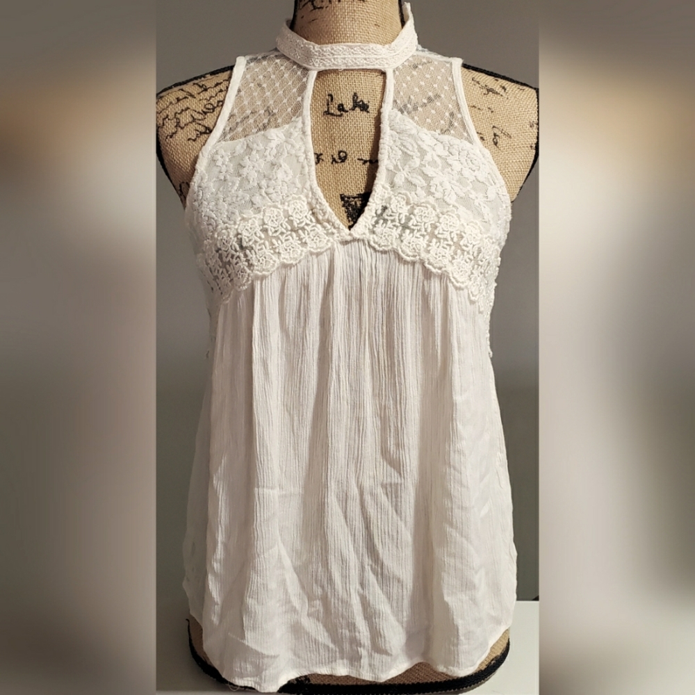 ❗SALE❗AEO Flowy Lace Sheer Boho Top